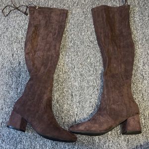 Brown knee high boots
